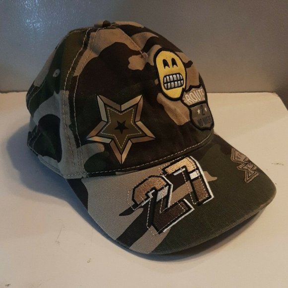 Camo Green Snap Back Ball Cap Smiley Graphics - Picture 11 of 11